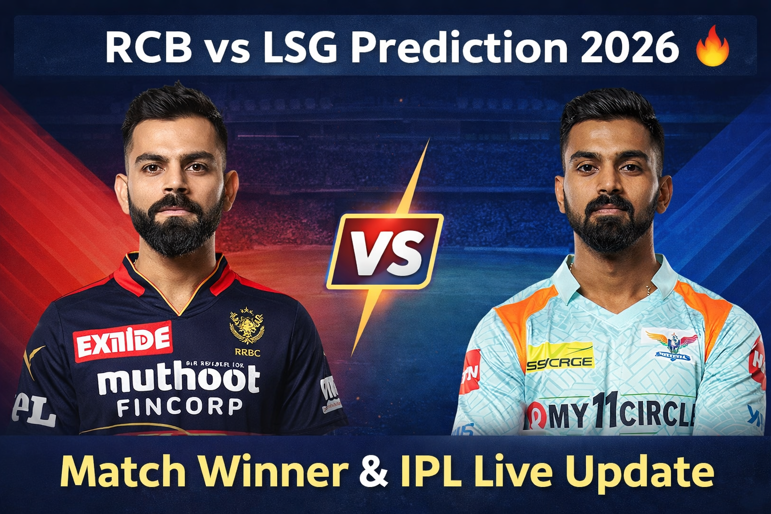 RCB vs LSG Prediction 2026 🔥 Today Match Winner | Pitch Report & Playing XI
