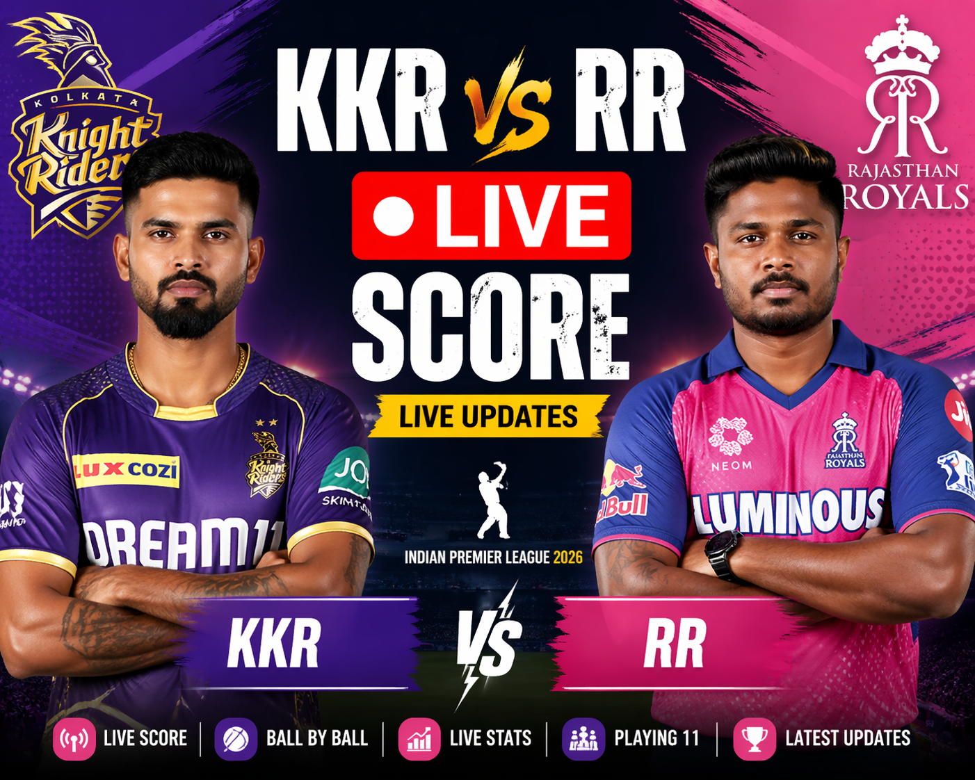 KKR vs RR LIVE Score