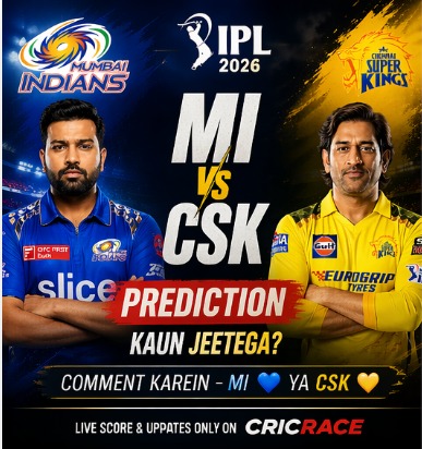 MI vs CSK Prediction Today – IPL 2026 Match Preview & Winning Chances