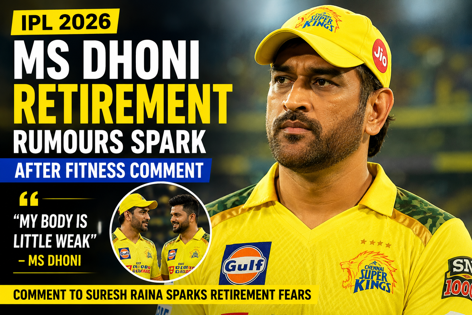 IPL 2026: MS Dhoni’s Fitness Remark to Suresh Raina Triggers Retirement Speculation