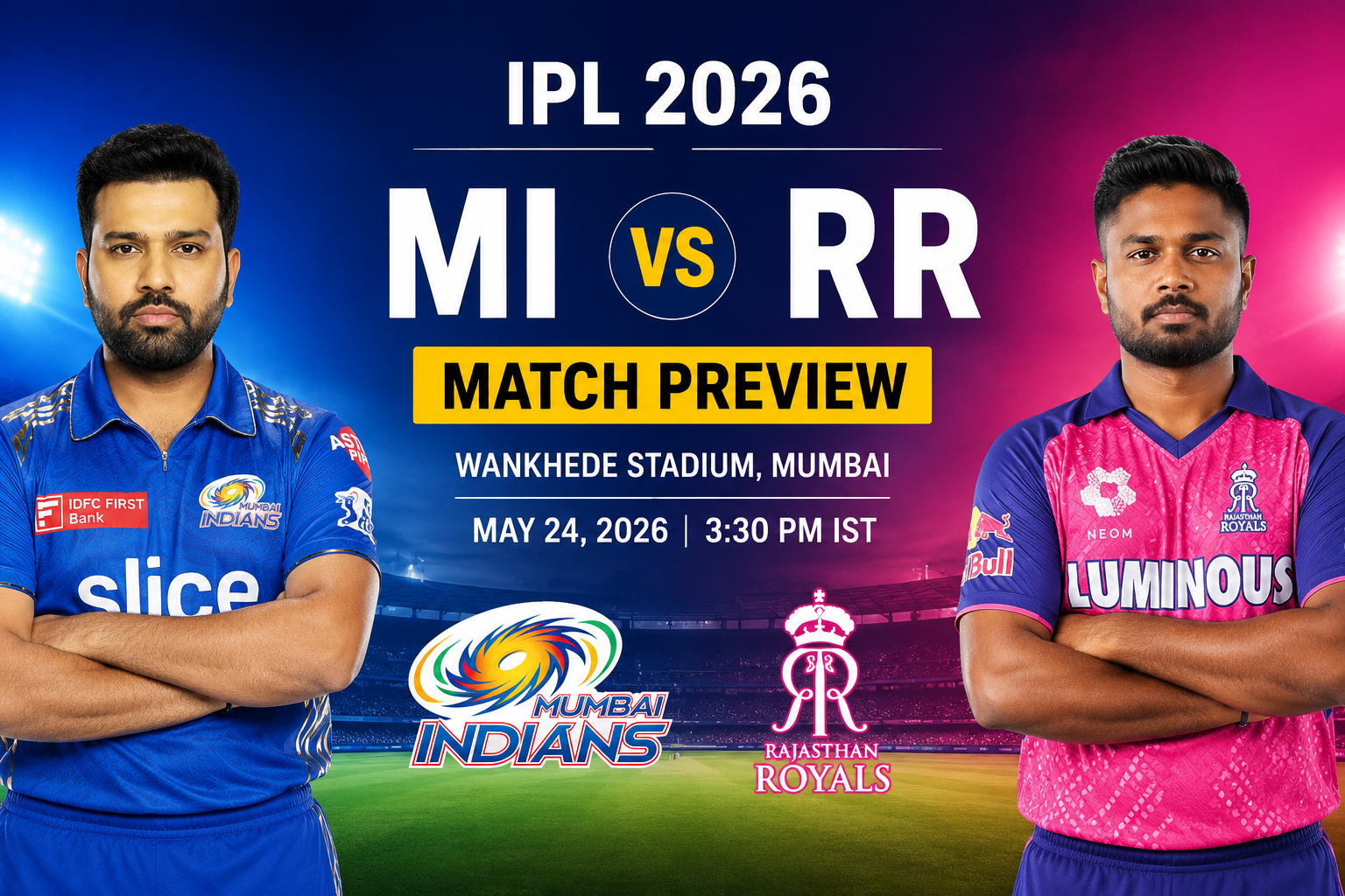 MI vs RR Match Preview – IPL 2026 Pitch Report & Winning Chances